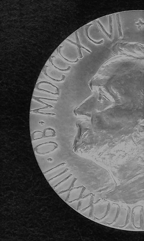 Close-up on a silver coin