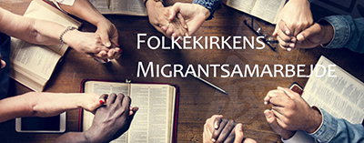 Bannerphoto of praying hands with the text 'the church's work with migrants