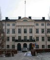 Large Swedish building in daytime, the former headquarters of the Swedish State Institute for Racial Biology which was founded in 1922.