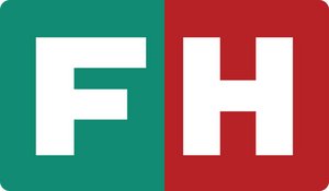 A logo of two squares, the left a green square with the letter "F" and the right a red square with the letter "H".