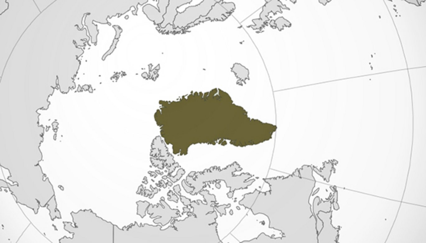 Map showing where Greenland is located on the map.