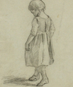Drawing of a girl walking on the tip of her toes