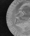 Close-up on a silver coin