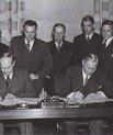 Signing of the The Saltsjöbaden Agreement in 1938.