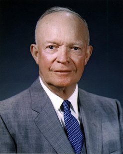 colour photo of portrait of Dwight Eisenhower who was US President from 1953 to 1961
