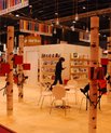 A hall with an book exhibition