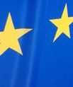 The flag of the EU. Blue rectangle with yellow stars.