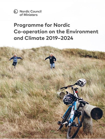 Front page of the Nordic Council's programme showing children running down a hill