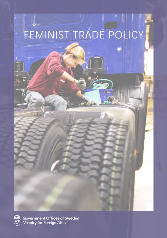 The front cover of a Swedish rapport on feminist trade policy