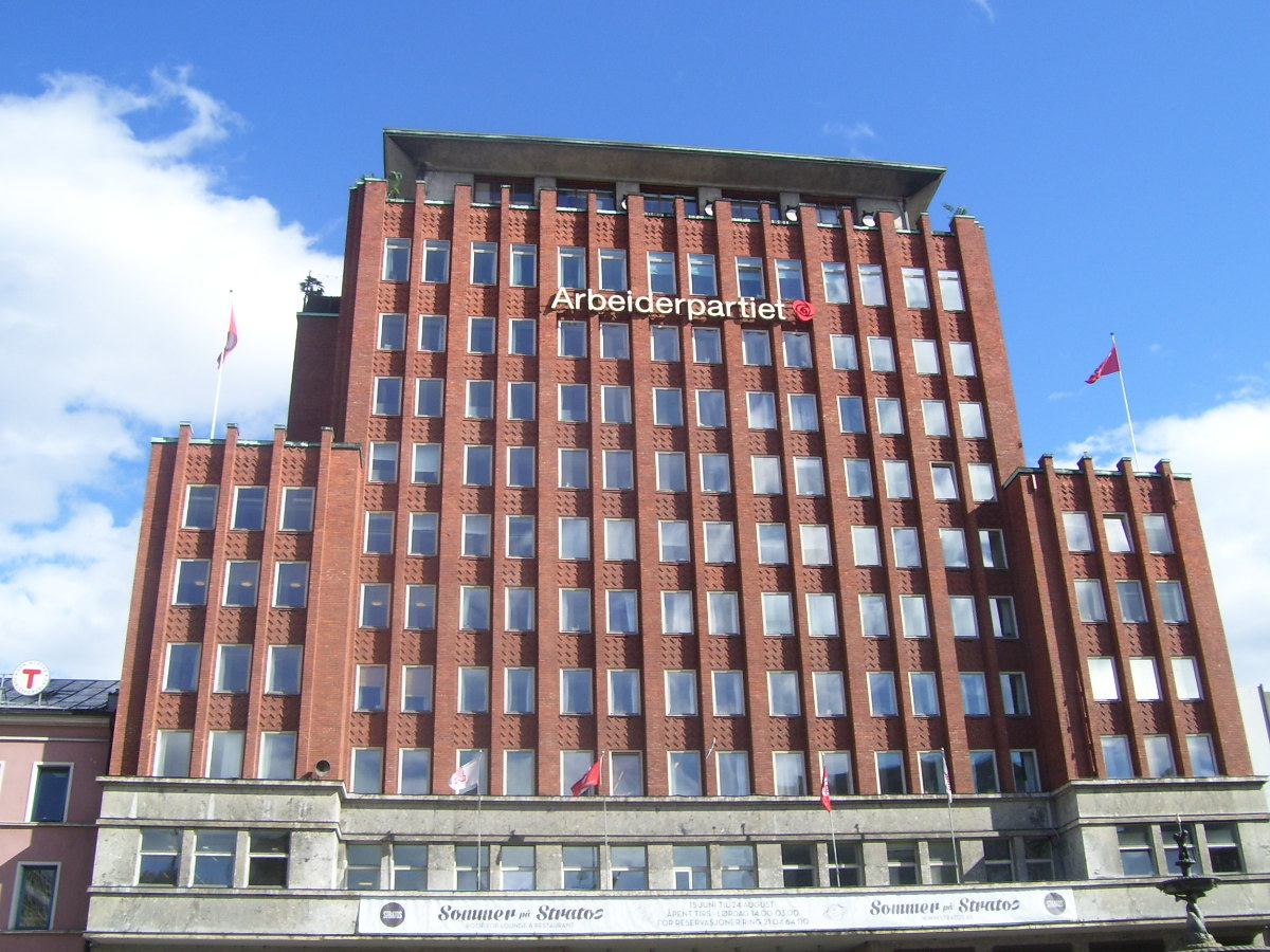 Large, red-brick building, Norwegian Labour Party headquarters is housed in Oslo
