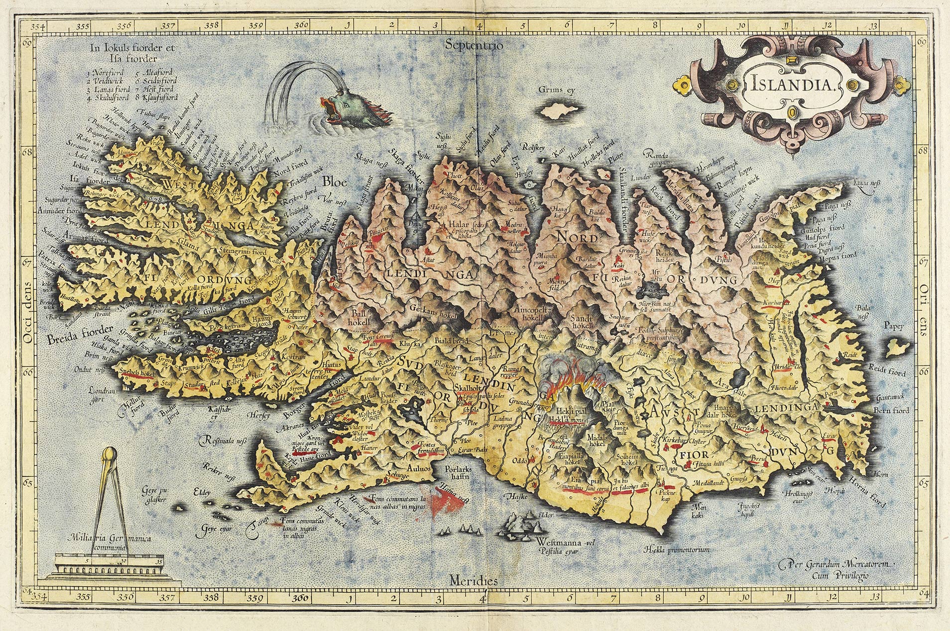 Old map of Iceland from 1500s 